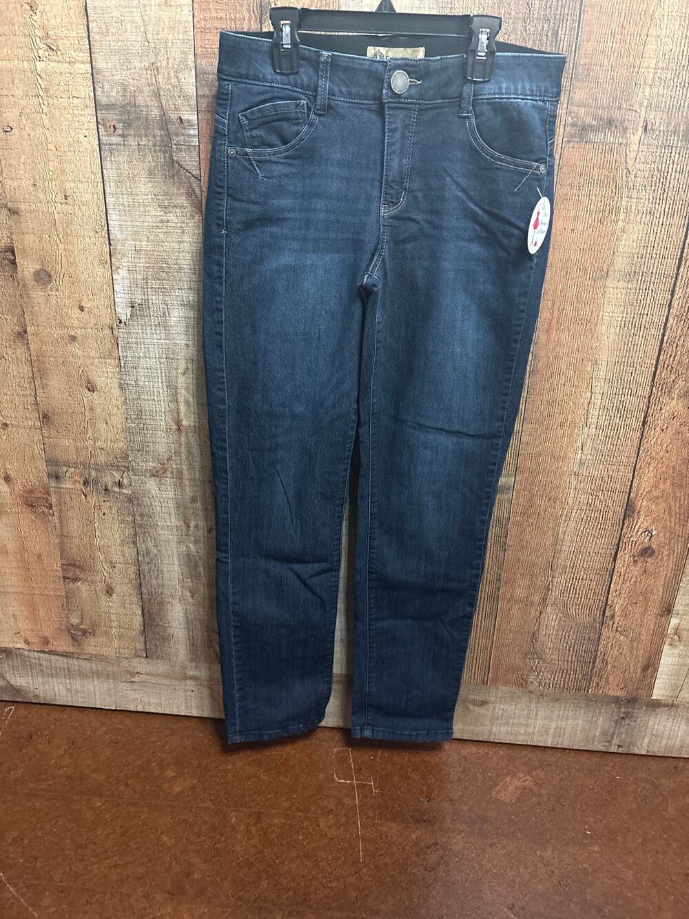 Democracy "Ab"solution Mid Rise Straight Leg Skinny Jeans Blue Denim Stretch